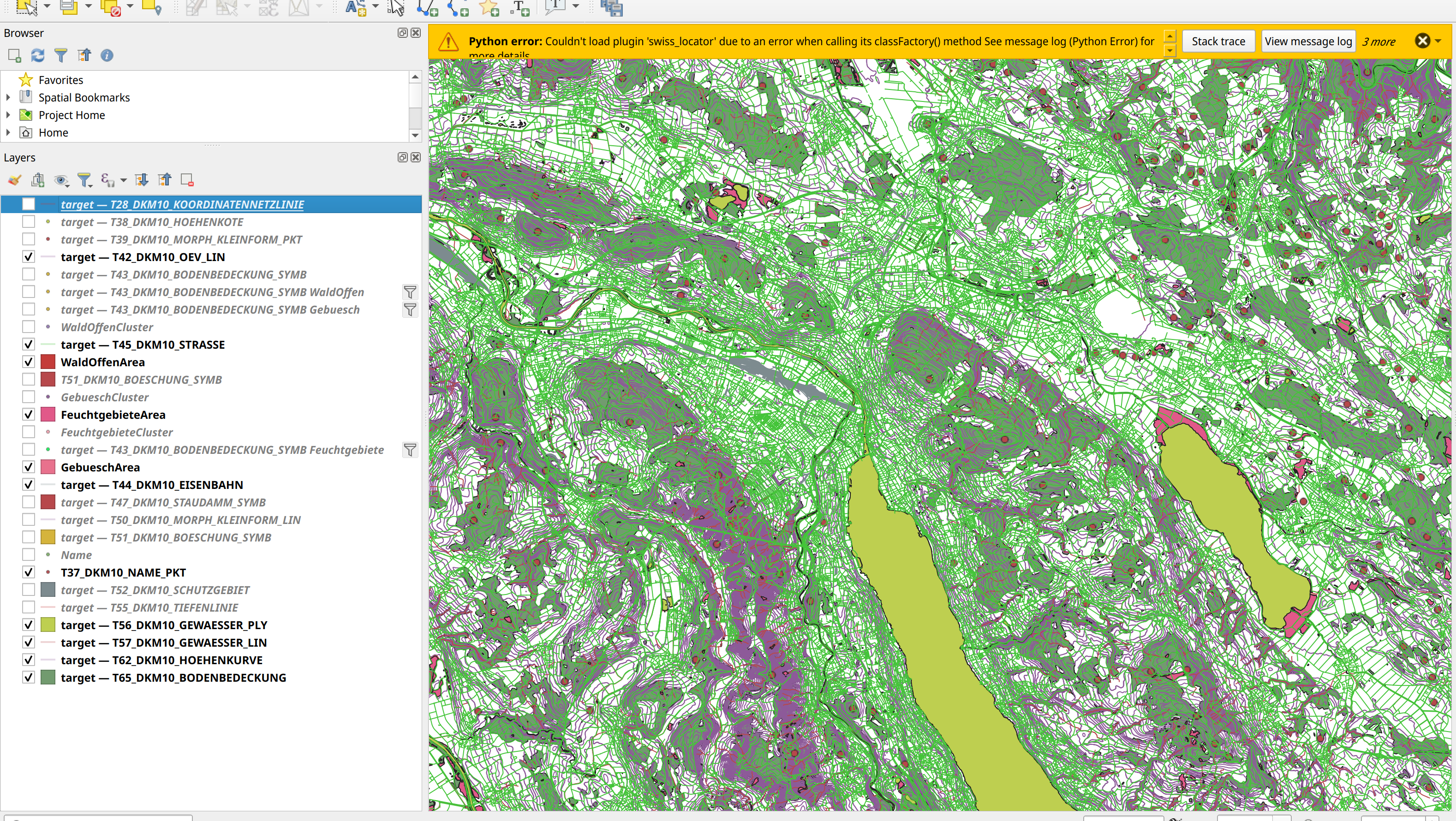 QGis SwissTopo Map